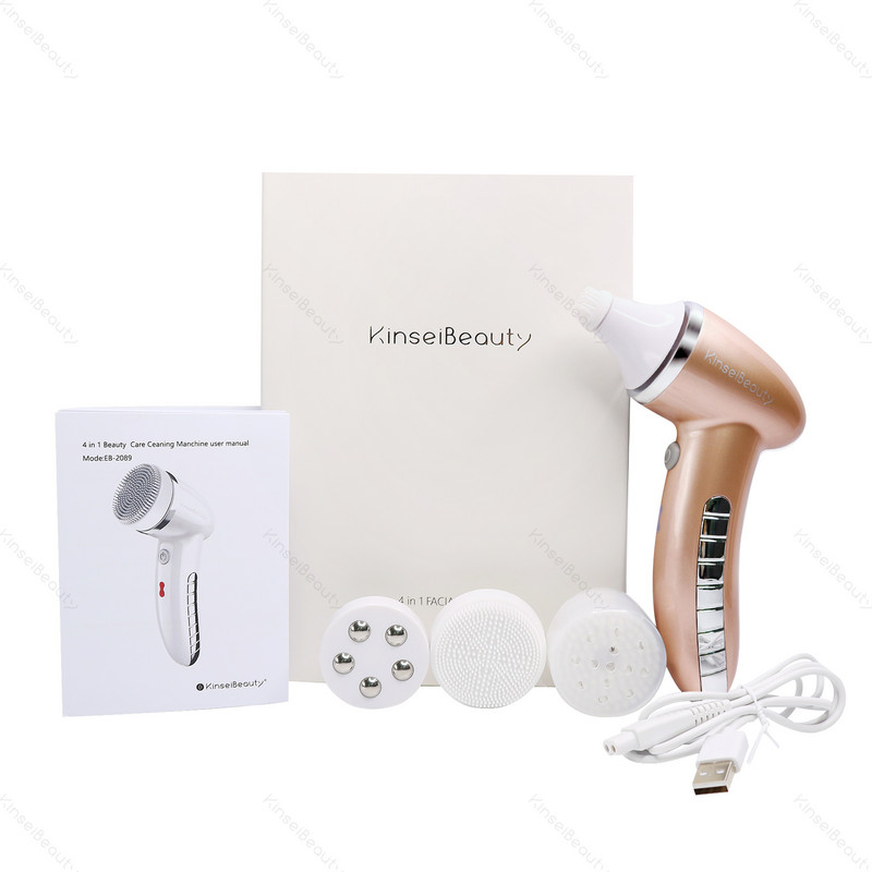 4 U 1 Četka za čišćenje lica Sonic Vibration Mini Face Cleaner Silikonsko duboko čišćenje pora Električna masaža lica Vodootporan