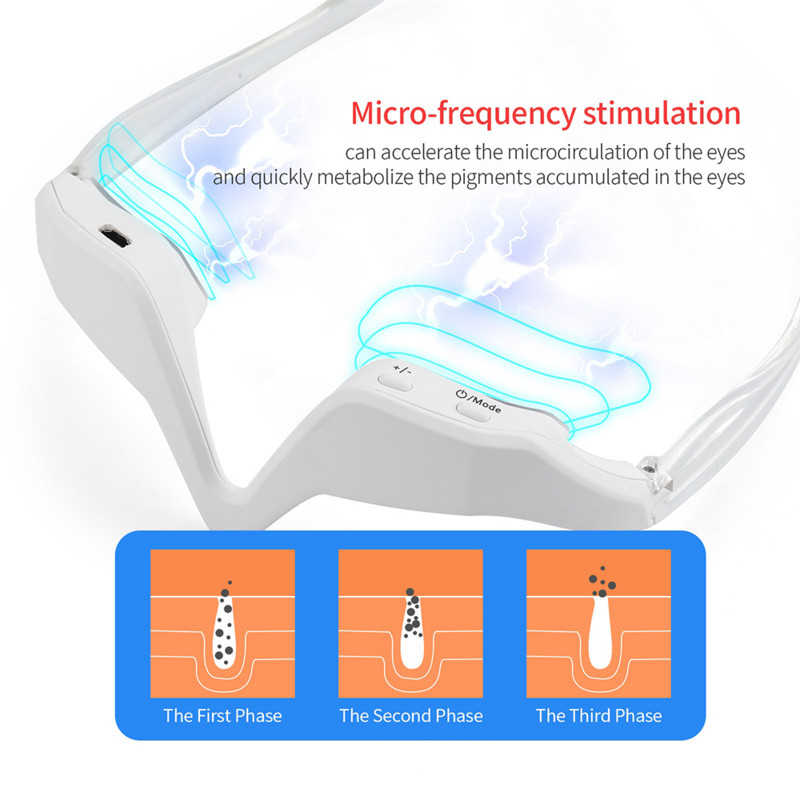 EMS Micro-Current Red Light Therapy Eye Relax Masszírozó Maszk Fáradtság enyhítő Szemráncok Sötét karikák Eltávolító Szem bőrfeszesítő