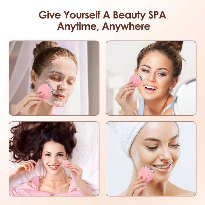 V-Line EMS Arcmasszírozó Beauty Sonic Vibrációs Dupla áll eltávolító Arc lifting Karcsúsító Bőrfeszesítő Hengeres arcmasszázs