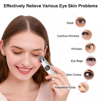 Електрически масажор за очи Вибрация 45 ℃ Горещ масаж Релакс Очи Фототерапия EMS Eye Skin Lift Anti Age Wrinkle Skin Care Tool