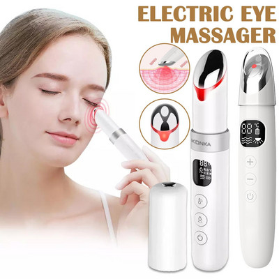 Elektrinis akių masažuoklis, vibruojantis 45 ℃ karštas masažas Relax Eyes fototerapija EMS Eye Skin Lift senėjimą mažinanti raukšlių odos priežiūros priemonė