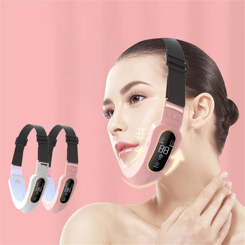 EMS Facial Lifting Device LED foton terápiás arc karcsúsító vibrációs masszírozó dupla álla V arcformázó arc emelő öv gép