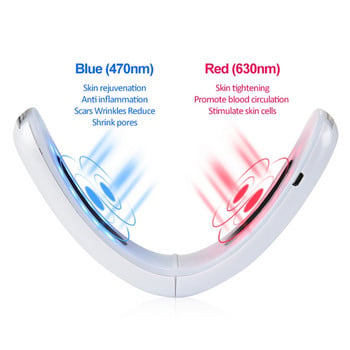 EMS LED Photon Facial Lifting Device Red Blue Light Therapy Galvanic Face Massager Chin V-Line Красота Грижа за кожата Инструменти за отслабване