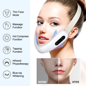 EMS LED Photon Facial Lifting Device Red Blue Light Therapy Galvanic Face Massager Chin V-Line Красота Грижа за кожата Инструменти за отслабване