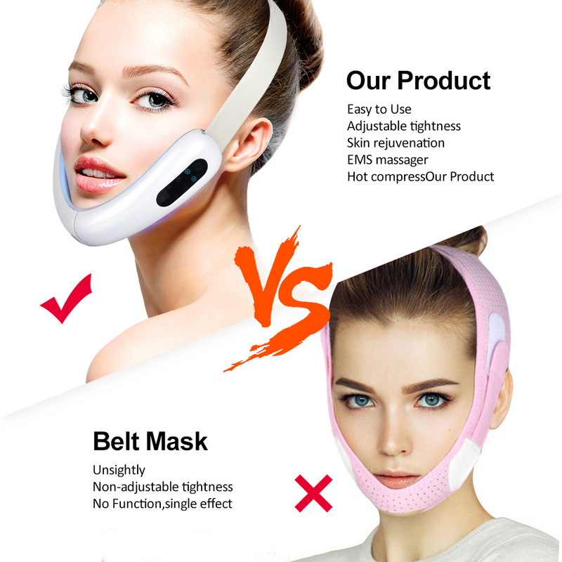 EMS LED fotonų veido pakėlimo prietaisas raudonos mėlynos šviesos terapijos galvaninis veido masažuoklis smakro V formos grožio odos priežiūrai lieknėjimo įrankiai
