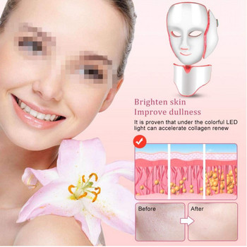 LED Photon Beauty Device 7 Χρώματα Led Facial Mask Led Photon Therapy Face Mask Light Therapy Μάσκα ακμής Μάσκα ομορφιάς λαιμού Led