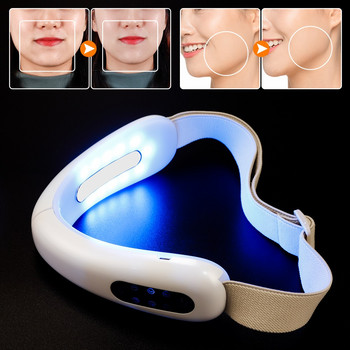 Μηχάνημα ανυψωτικής ζώνης Chin V-Line Up Red Blue LED Photon Therapy Συσκευή ανύψωσης προσώπου Face Slimming Galvanic Massager V-Face Care