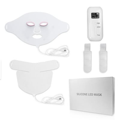Bežična 3D silikonska LED maska 7 boja LED maska Njega lica i vrata Beauty aparat Podizanje kože Zatezanje protiv akni Smanjenje pora