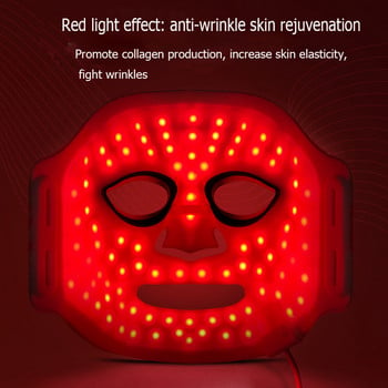 Led Red Light Therapy Facial Mask Infrared Photon Anti-Aging Anti Wrinkle Rejuvenation Безжична маска за лице Грижа за кожата Инструмент за красота