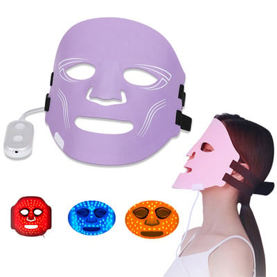 Led Red Light Therapy Facial Mask Infrared Photon Anti-Aging Anti Wrinkle Rejuvenation Безжична маска за лице Грижа за кожата Инструмент за красота