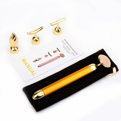 4 az 1-ben Beauty Bar vibráló rózsakvarc arcgörgős szemmasszírozó Jade görgős T/V formájú arc emelő ránctalanító masszázseszköz