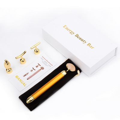 4 az 1-ben Beauty Bar vibráló rózsakvarc arcgörgős szemmasszírozó Jade görgős T/V formájú arc emelő ránctalanító masszázseszköz