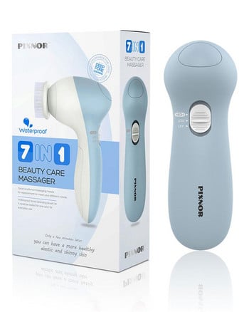 7 In1 Електрическа четка за почистване на лице Преносим водоустойчив 7-In-1 Beauty Care Massager Facial Massager Cleaner Face Skic Care