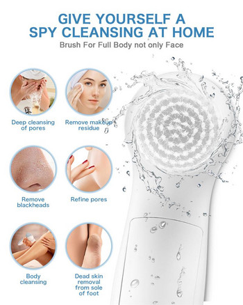7 In1 Електрическа четка за почистване на лице Преносим водоустойчив 7-In-1 Beauty Care Massager Facial Massager Cleaner Face Skic Care