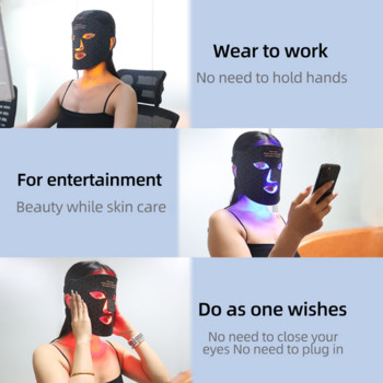 Силиконова фотонна LED маска за лице с терапия за лице Home Spa Използвайте добро качество за третиране на кожата 4 цвята Светло избелващо подмладяване
