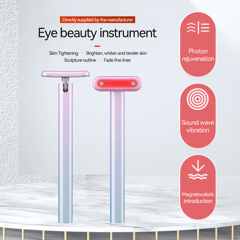 Sonic Vibration Eye Massager RF rádiófrekvenciás ránctalanító sötét karikák eltávolító EMS szemkörnyékápoló görgős arc-nyak lifting masszázs