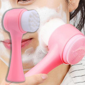 Практична четка за измиване на лице Розова четка за почистване на лице Мек, устойчив на износване масажен продукт за измиване на лице Инструмент за грижа за кожата