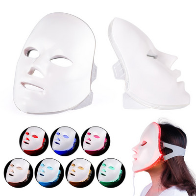 Mască facială LED cu 7 culori Mască Întinerirea pielii Fototerapie Terapie cu fotoni Îndepărtarea ridurilor anti-acnee Instrumente de îngrijire a pielii