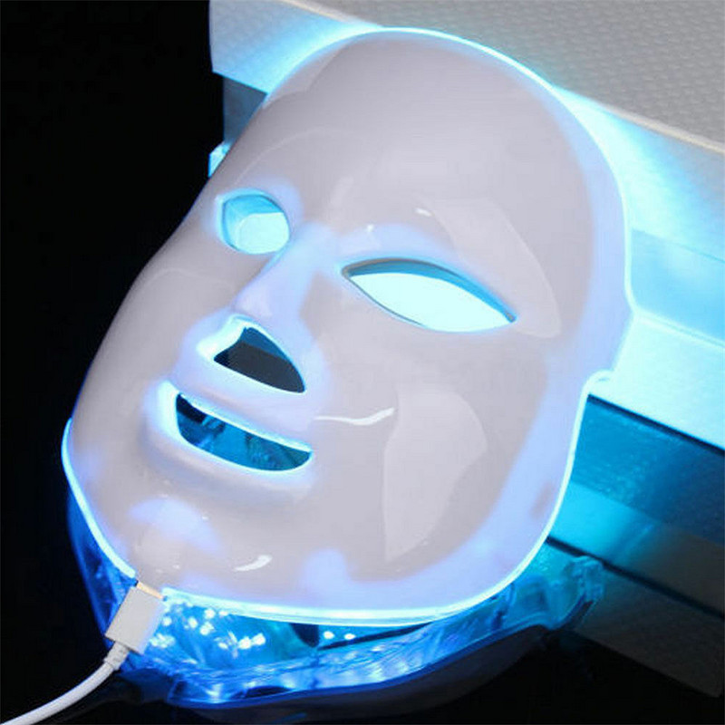 7 spalvų LED veido kaukė, odos atjauninimo fototerapija fototerapija, raukšlių šalinimas nuo spuogų, veido odos priežiūros priemonės