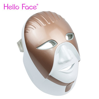 Μάσκα προσώπου 7 χρωμάτων PDT με λαιμό LED φωτονοθεραπεία κατά της ακμής Αναζωογόνηση του δέρματος Οικιακή χρήση Skin Care Beauty Machine