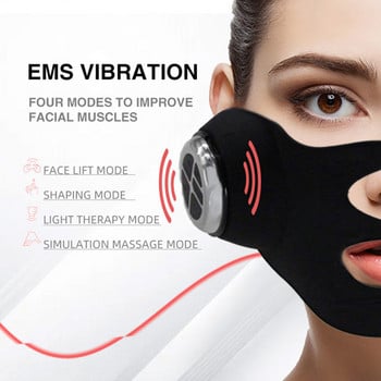Японско устройство за повдигане на лицето Ems V-образна маска за лице с двойна брадичка Електрически масажор за отслабване на лицето Стягаща кожата превръзка Терапия за лице