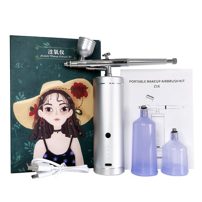 Airbrush za lice Raspršivač za ubrizgavanje vode i kisika Komplet mini zračnog kompresora za Nail Art Tattoo Craft Cake Nano raspršivač za maglu