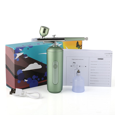 Airbrush za lice Raspršivač za ubrizgavanje vode i kisika Komplet mini zračnog kompresora za Nail Art Tattoo Craft Cake Nano raspršivač za maglu