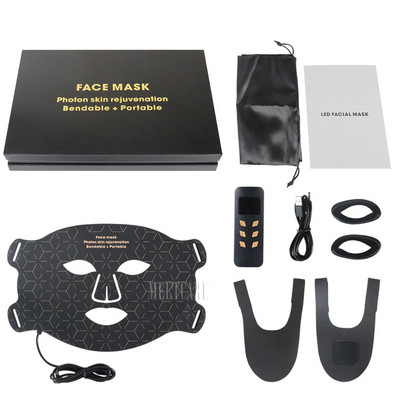 4 spalvų LED veido kaukė SPA šalia infraraudonųjų spindulių mėlyna geltona raudona šviesos terapija veido kaklei NIR fotonų odai stangrinti baltą kaukę nuo paraudimo