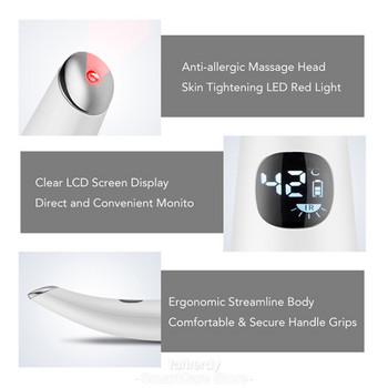 Мини писалка за масаж на очите, нагреваема гореща светодиодна светлина, звукова вибрация, масажор за лице, бръчки, премахване на тъмни кръгове, преносим инструмент за грижа за кожата