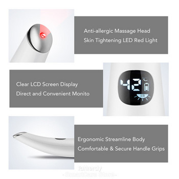 Μίνι στυλό μασάζ ματιών Θερμαινόμενο Hot Led Light Sonic Vibration Eye Face Massager Wrinkle Dark Circle Removal Portable Skin Care Tool