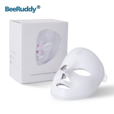 BeeRuddy USB Charging Touchable 7 Colors LED Face Mask Photon Therapy Treatment Facial Beauty Mask Грижа за кожата против акне бръчки