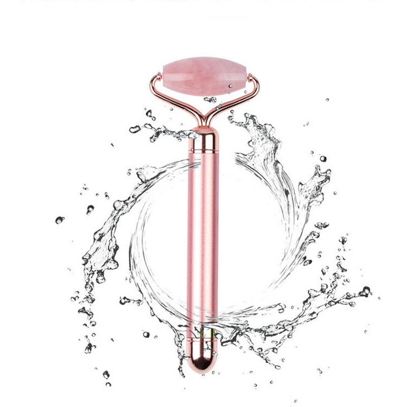 5-în-1 24K Gold Beauty Bar Masaj facial Vibrant electric Cuarț trandafir Rolă 3D Lifting facial Body Facial Gua Sha Jad Roller