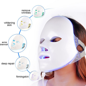 7 цвята Led маска за лице Photon Skin Rejuvenation Wrinkle Acne Remover Инструменти за грижа за кожата Led Mask Full Face Beauty Home Devices