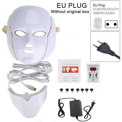 Dispozitiv de înfrumusețare cu fotoni cu LED 7 culori Mască facială cu LED Mască pentru terapie cu fotoni cu LED Mască pentru terapie cu lumină Mască pentru acnee Mască cu LED pentru frumusețea gâtului