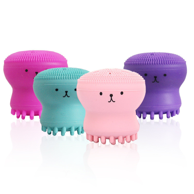 Arctisztító kefék Szilikon Cute Octopus Arctisztító Pórustisztító Hámlasztó Arcradír Mosókefe Bőrápoló eszközök