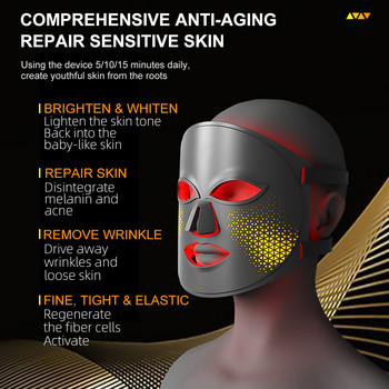 Нова пристигаща LED маска Инфрачервена светлинна терапия Грижа за лицето 3 цвята Маска за лице с LED светлина Красота Здраве Грижа за кожата Dropshipping