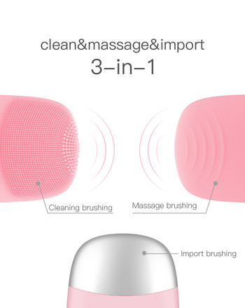 3в1 Силиконова четка за почистване на лице Електрическо устройство за почистване на лице Масажор за лице Почистване на кожата Звукова вибрация Дълбоко почистване на порите