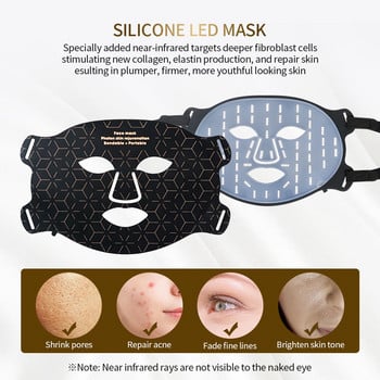 New Arrival Red Led Light Therapy Infrared Flexible Soft Mask Silicone 4 Color Led Therapy Anti Aging Advanced Photon Mask