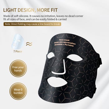 New Arrival Red Led Light Therapy Infrared Flexible Soft Mask Silicone 4 Color Led Therapy Anti Aging Advanced Photon Mask