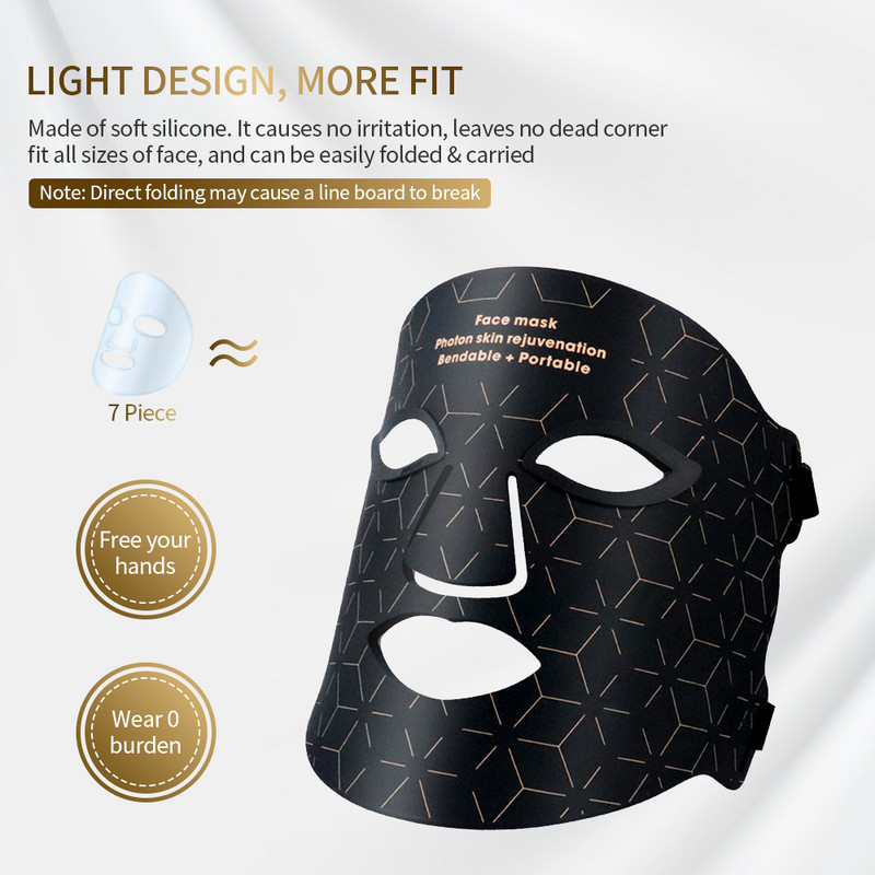 Új érkezés Red Led Light Therapy Infravörös Rugalmas Puha Maszk Szilikon 4 Színes Led Therapy Anti Aging Advanced Photon Mask