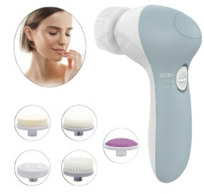 Perie de curățare a feței 5 în 1 Perie facială din silicon Mașină electrică de spălare a feței Curățare profundă a porilor Îngrijirea pielii Perie de masaj facial