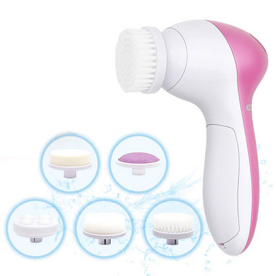 Perie de curățare a feței 5 în 1 Perie facială din silicon Mașină electrică de spălare a feței Curățare profundă a porilor Îngrijirea pielii Perie de masaj facial