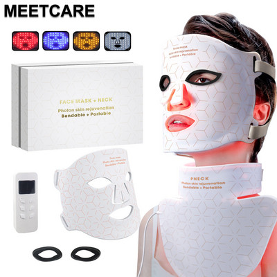 Μάσκα προσώπου 4 χρωμάτων LED τζελ σιλικόνης Near Infrared Photon Therapy Αναζωογόνηση δέρματος Αντιρυτιδική αφαίρεση μάσκα προσώπου για δέρμα SPA