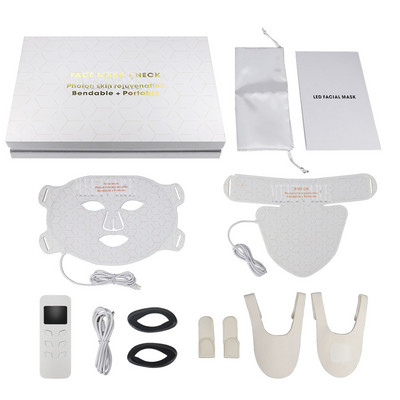 4 spalvų LED veido kaukė Silikoninė gelis infraraudonųjų spindulių fotonų terapijos odos atjauninimo priemonė nuo raukšlių šalinimo veido odos SPA kaukė