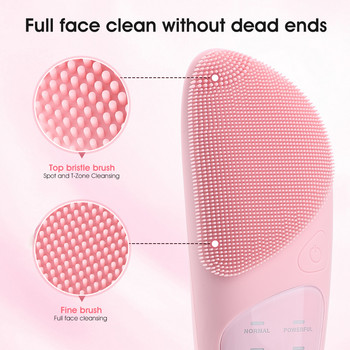 Ηλεκτρική βούρτσα καθαρισμού προσώπου Skincare Pores Clean Lifting Anti Aging 2 σε 1 Δονητική Ζεστή Κομπρέσα για Μάτια Συσκευή Μασάζ Προσώπου