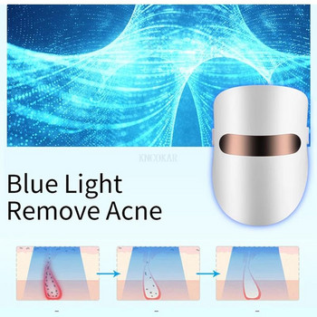 LED Light Therapy Face Mask Anti-aging Anti Wrinkle Beatuy Tool Facial SPA Instrument Beauty Device Skin Tighten 3 Colors