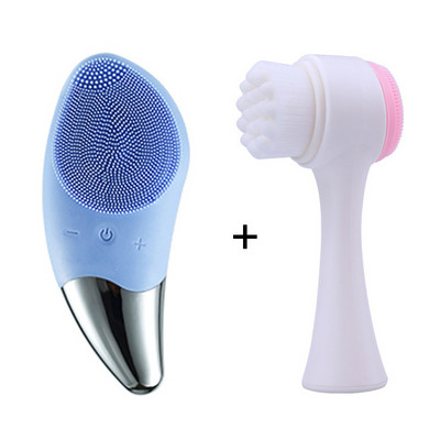 Kétoldalas szilikon arctisztító kefe Beauty Eye Massager hordozható lágyszálas arcmasszázs bőrápoló eszköz