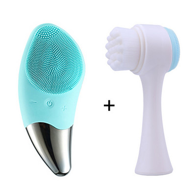 Kétoldalas szilikon arctisztító kefe Beauty Eye Massager hordozható lágyszálas arcmasszázs bőrápoló eszköz