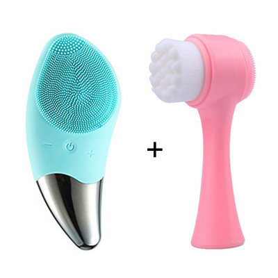 Kétoldalas szilikon arctisztító kefe Beauty Eye Massager hordozható lágyszálas arcmasszázs bőrápoló eszköz