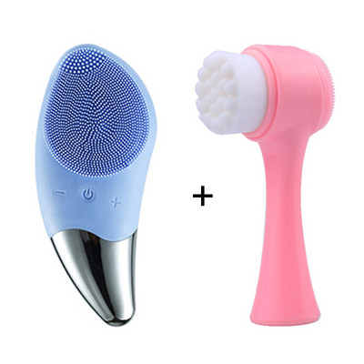 Kétoldalas szilikon arctisztító kefe Beauty Eye Massager hordozható lágyszálas arcmasszázs bőrápoló eszköz